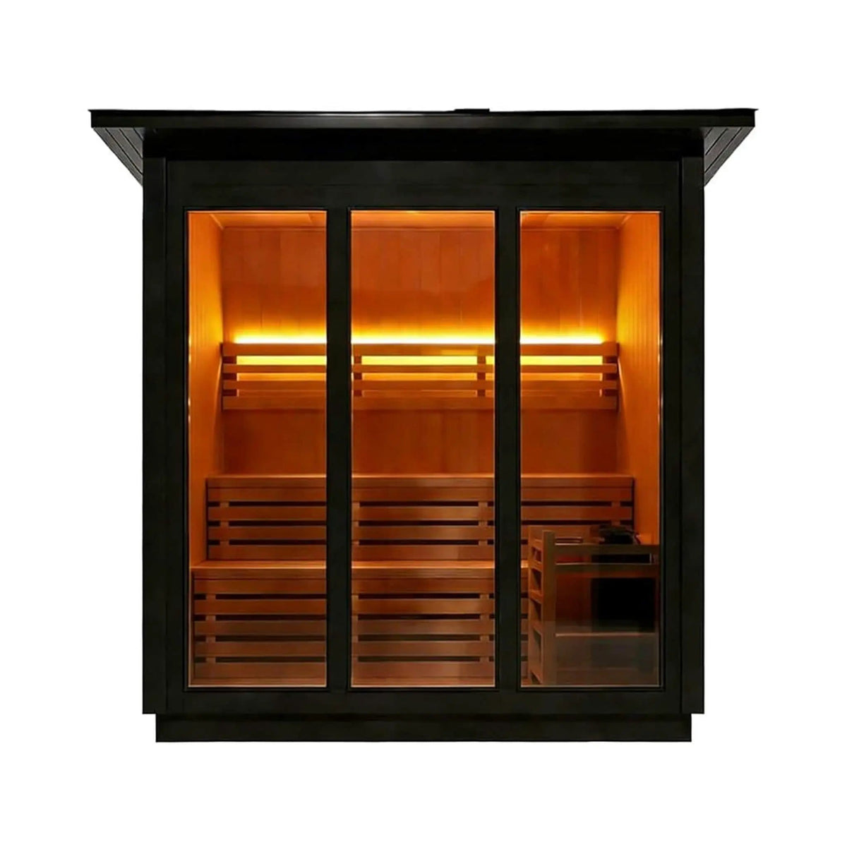 Custom 8 Person Luxury Spruce Outdoor Steam Sauna With Double Back Bench, Heater And | 8-Person | Spruce | Outdoor Living