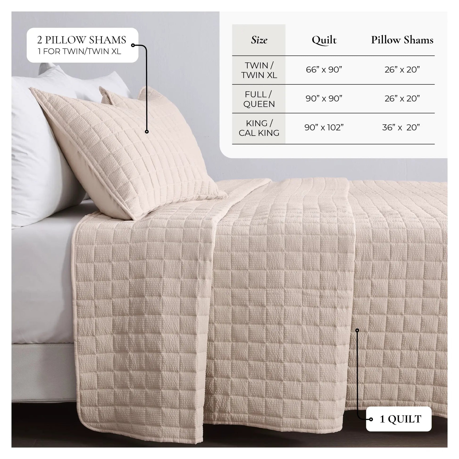 Box-Stitched Seersucker Quilt Set - Seersucker Collection from PriceLows™