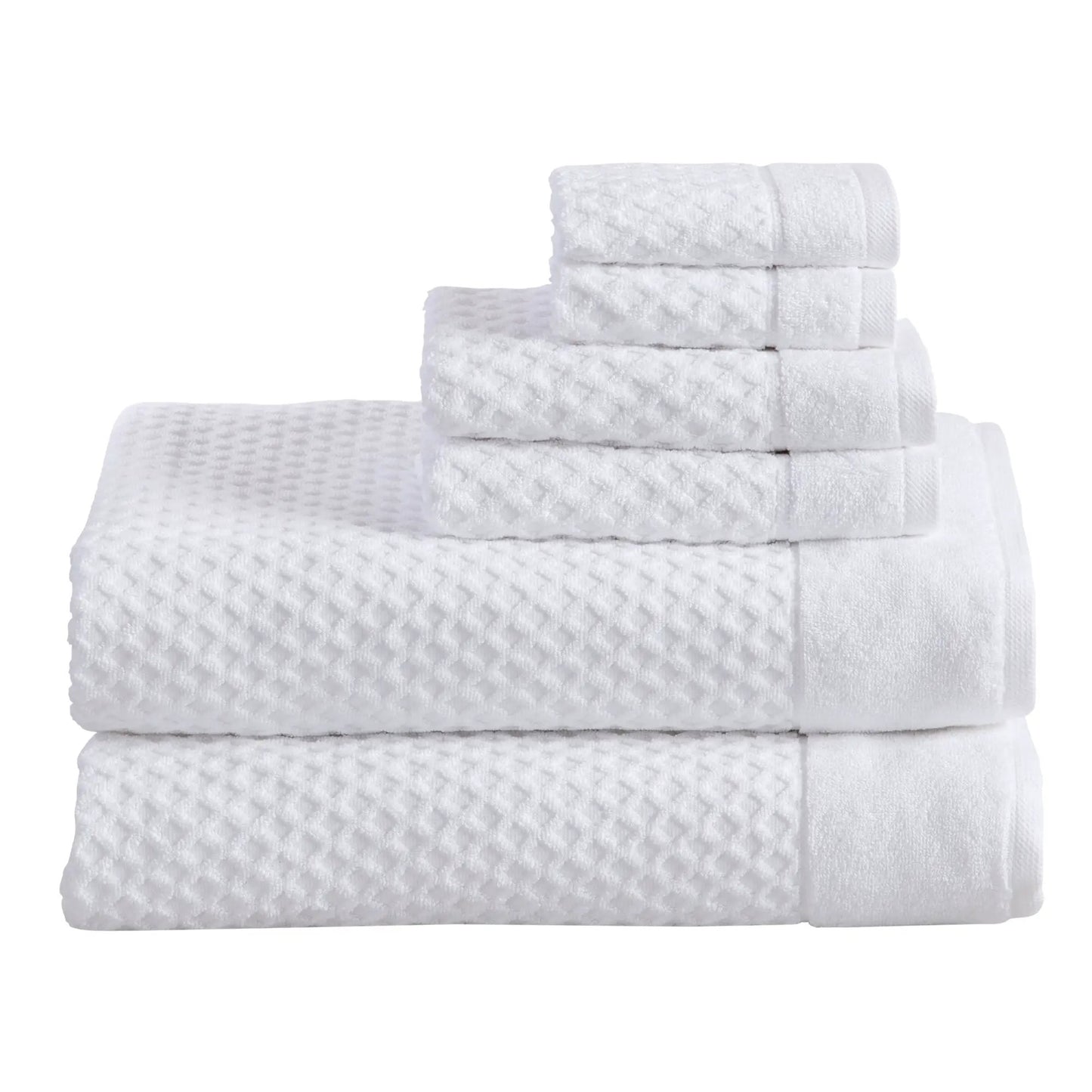 Cotton Diamond Waffle Weave Bath Towel Set - Grayson Collection from PriceLows™
