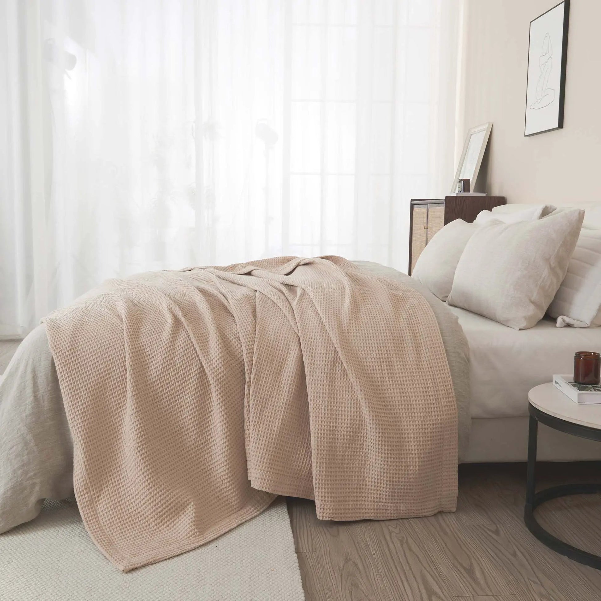 100% Cotton Waffle Weave Blanket - Mikala Collection from PriceLows™