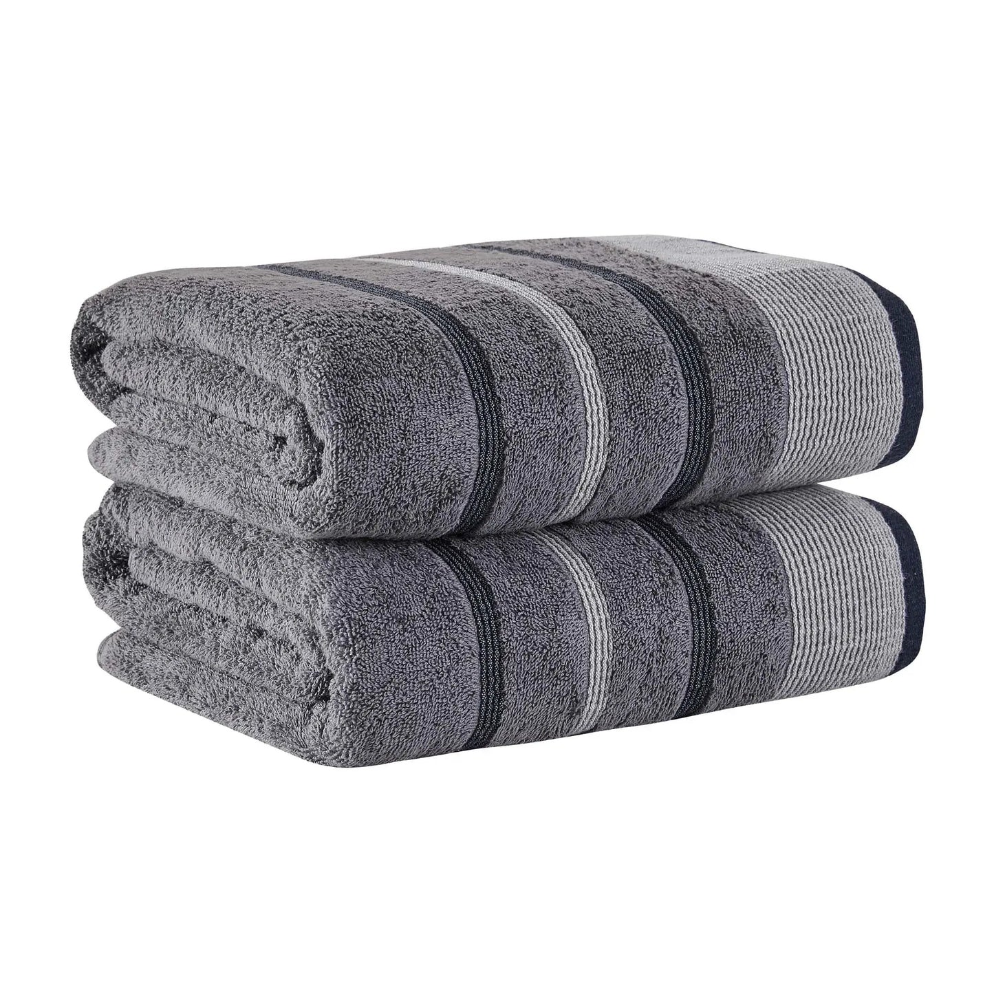 Decorative Cotton Stripe Bath Towel Set - Noelle Collection from PriceLows™