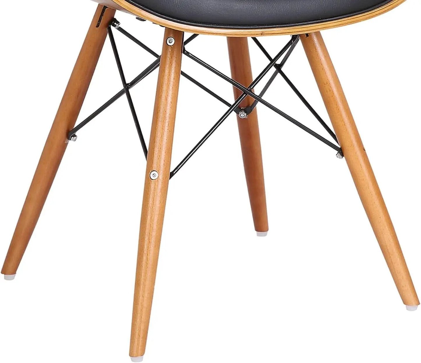 Cassie Dining Chair Black Faux Leather Walnut Wood from PriceLows™