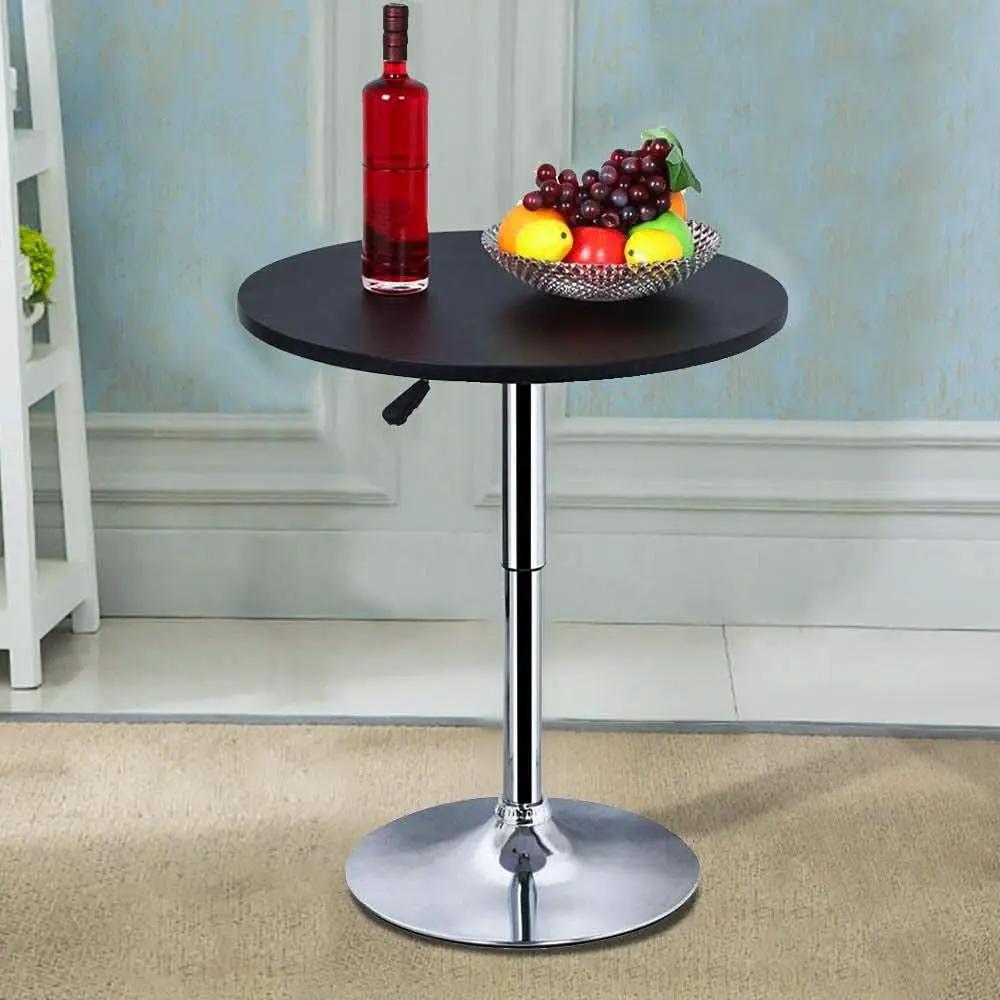 Black Bar Table With 360 Degree Swivel MDF Top Round from PriceLows™