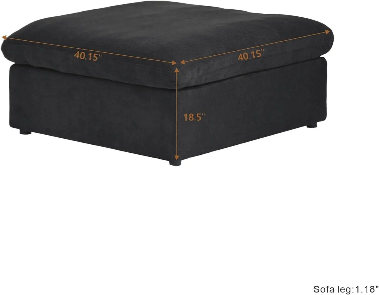 Black Storage Ottoman With Removable Cushion Covers from PriceLows™
