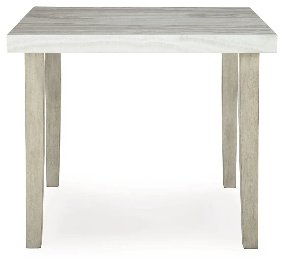 Larawyn Counter Height Dining Table | 42 Inch Square | Faux Marble Top | Gray Veining