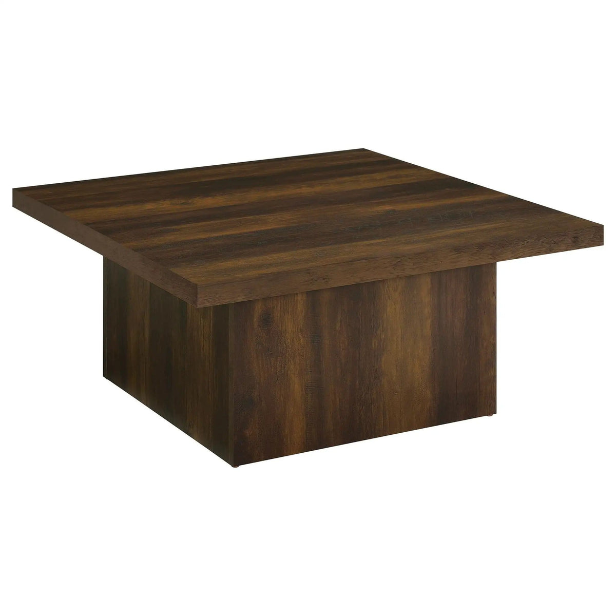Devar Square Engineered Wood Cocktail Coffee Table Dark Pine | 35.5 x 35.5 x 16.25 in | Engineered Wood & Veneer | Living Room