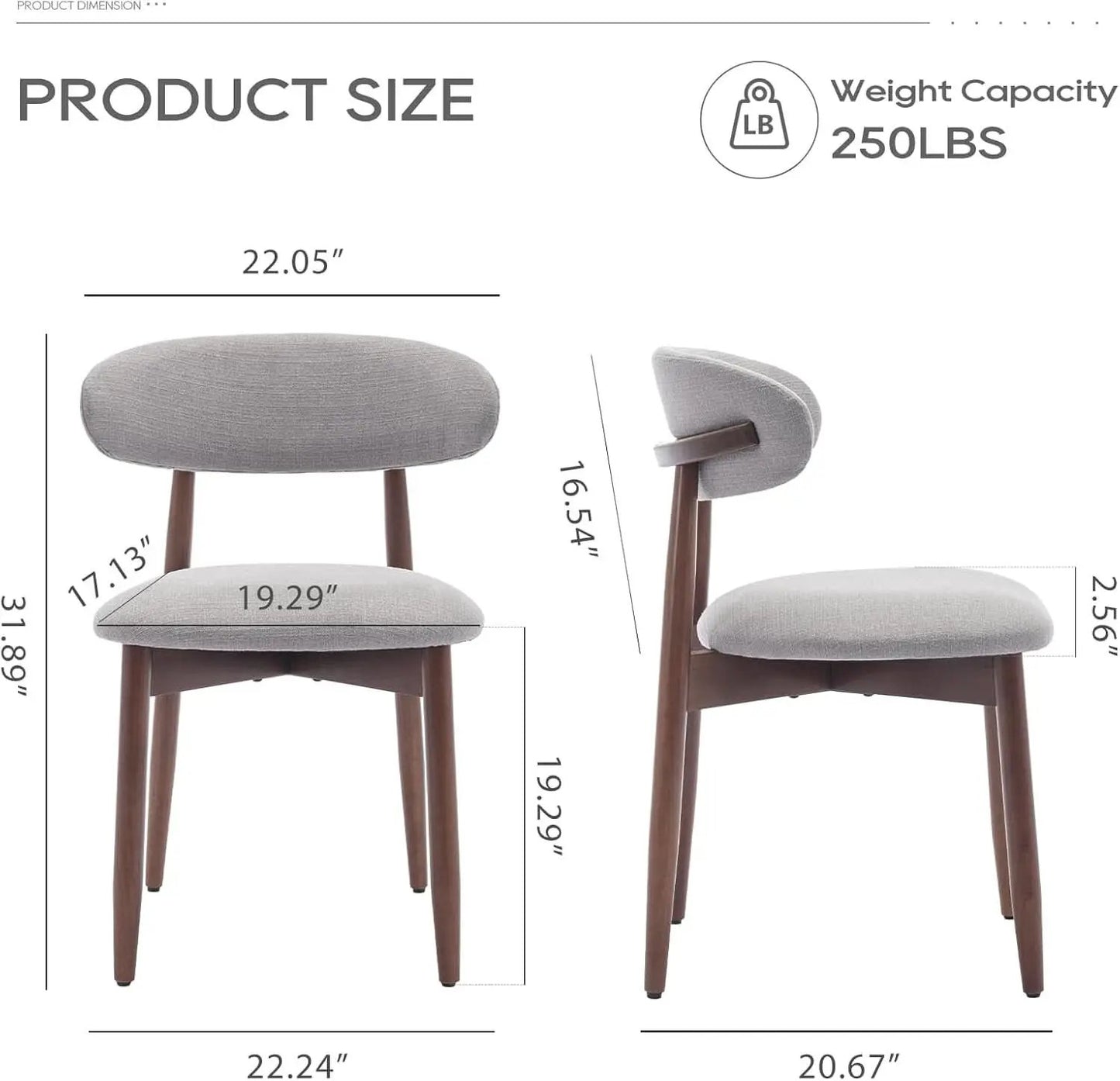 Wooden Dining Chairs Set Of 6 With Light Grey Upholstery from PriceLows™