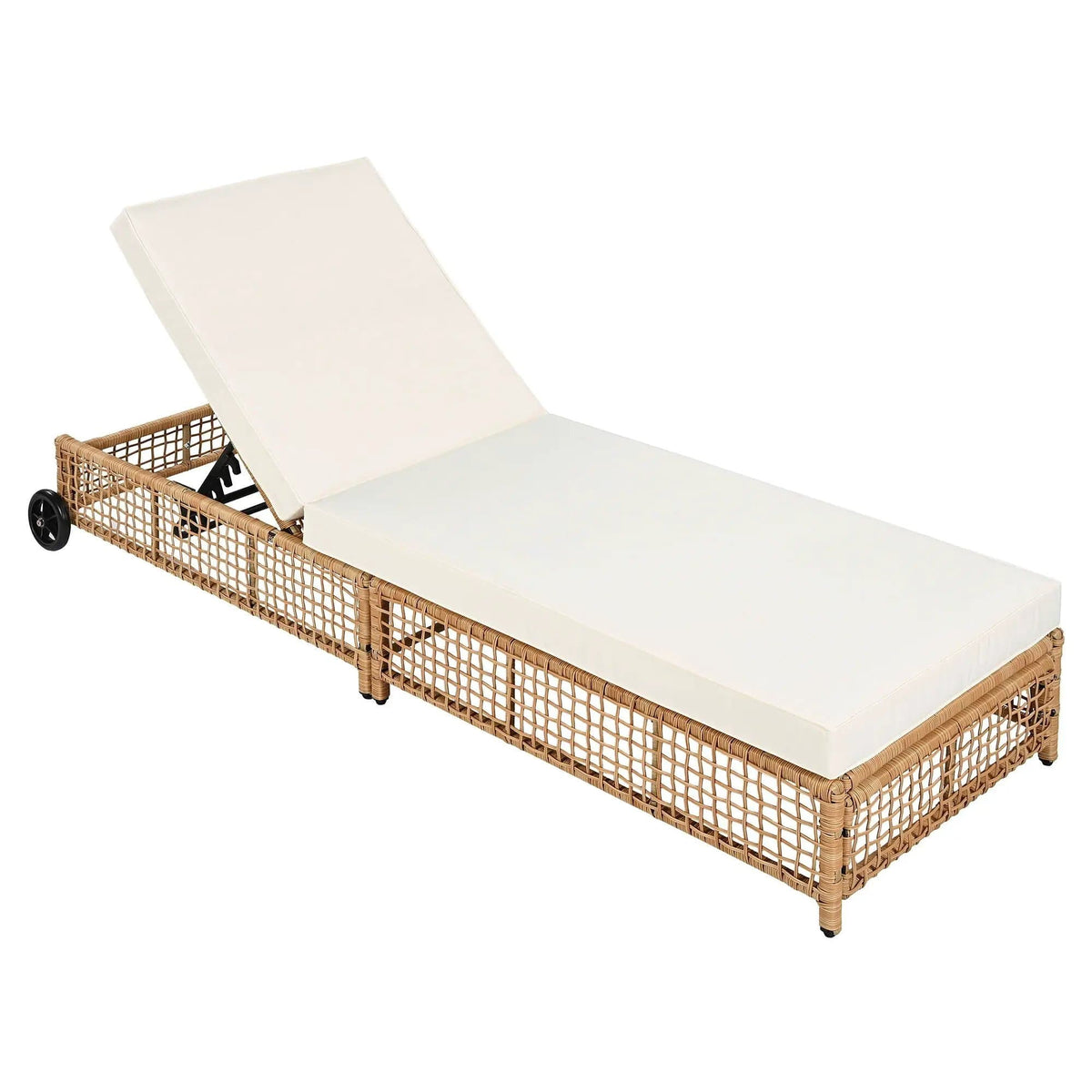 Outdoor Lounge Chair | 5 Position Reclining | Portable Wheels