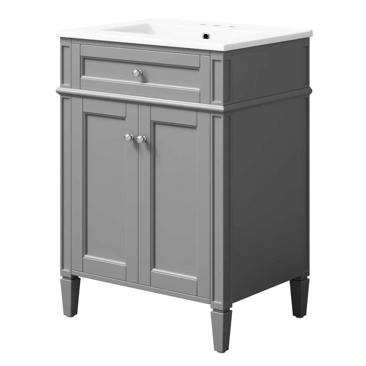 24 Inch Bathroom Vanity | 2 Doors | Tip Out Drawer | Soft Closing Hinges