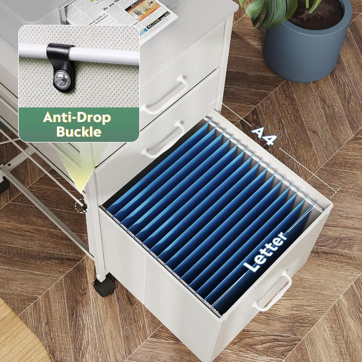 Mobile File Cabinet With 3 Drawers Rolling In White from PriceLows™