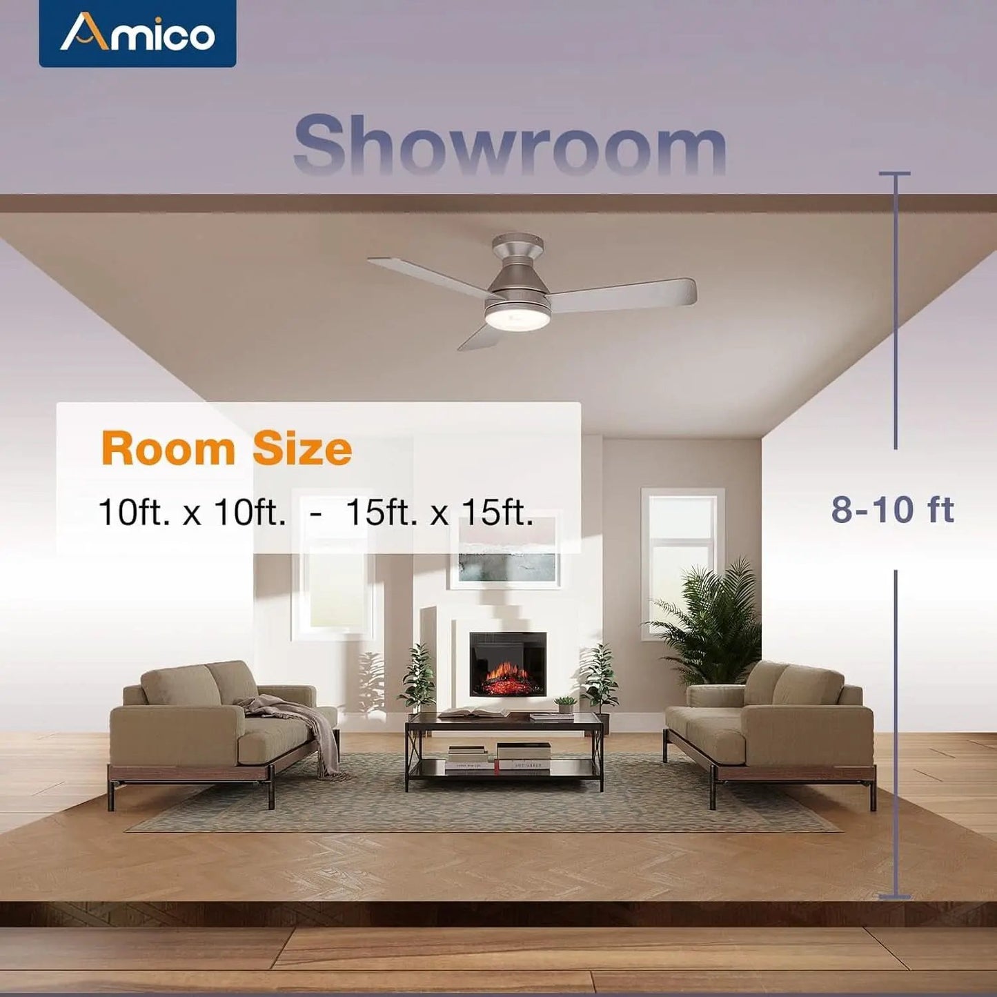 42 Inch Low Profile Ceiling Fan Remote With Dimmable Lights from PriceLows™