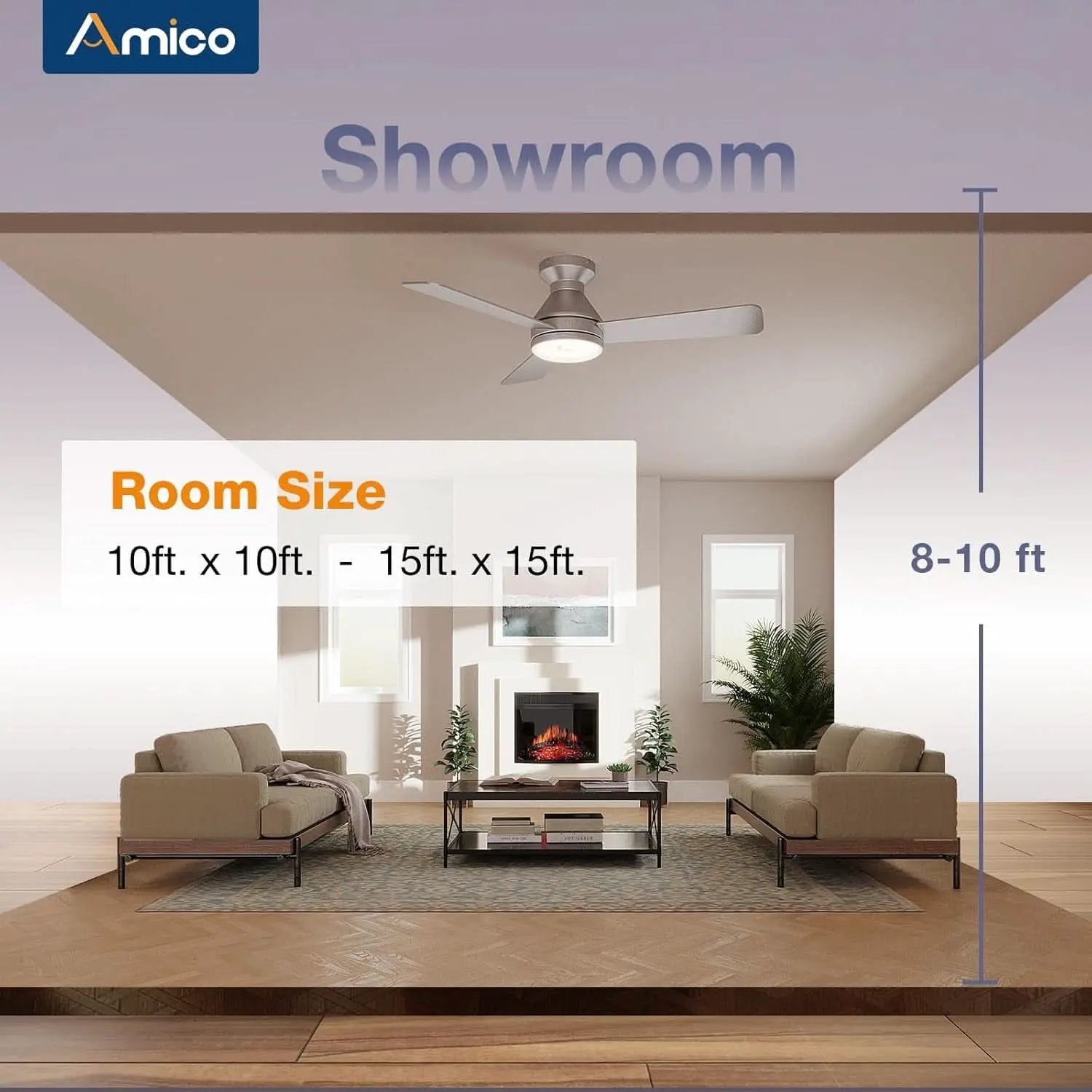 42 Inch Low Profile Ceiling Fan Remote With Dimmable Lights from PriceLows™