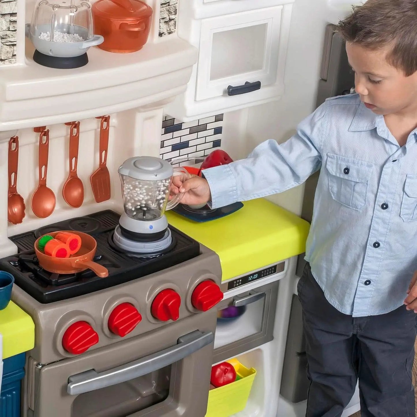 Durable Plastic Kids Kitchen Playset Bright Lights from PriceLows™