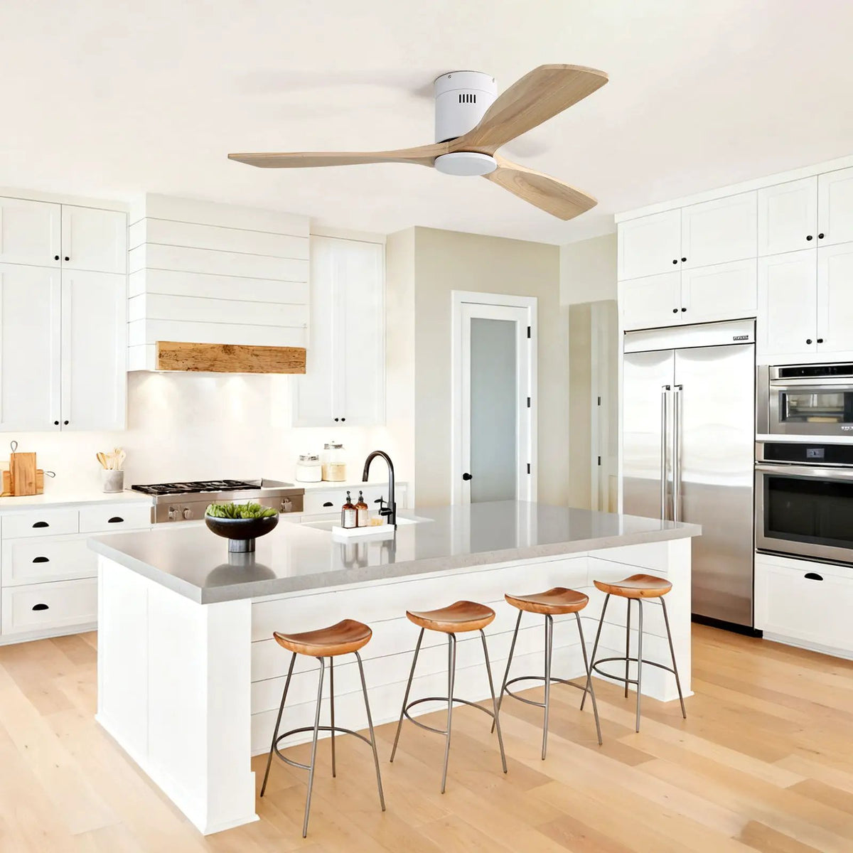 Low Profile Ceiling Fan | 52 Inch Span | 3 Blades | Noiseless Reversible DC Motor
