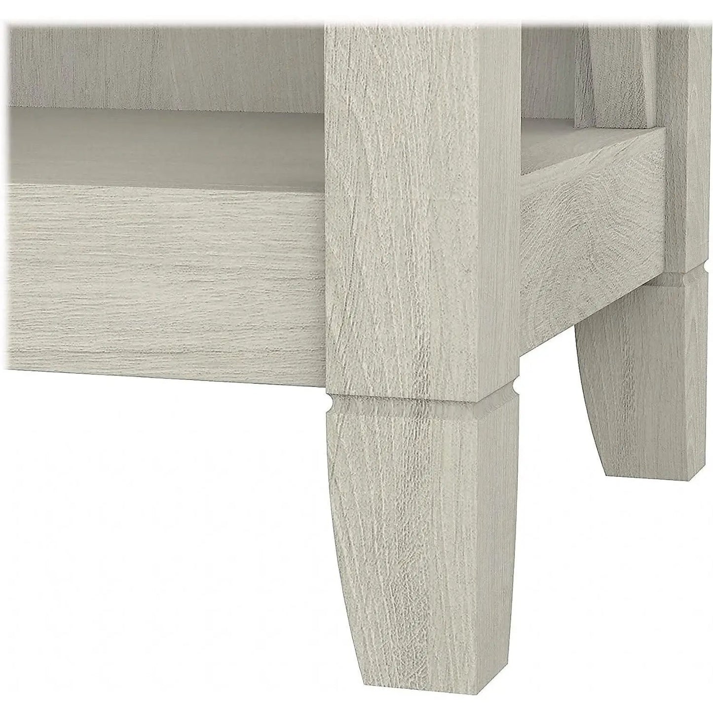 Linen White Oak 5 Shelf Bookcase Set 2 Tall 66H 32W 13D from PriceLows™