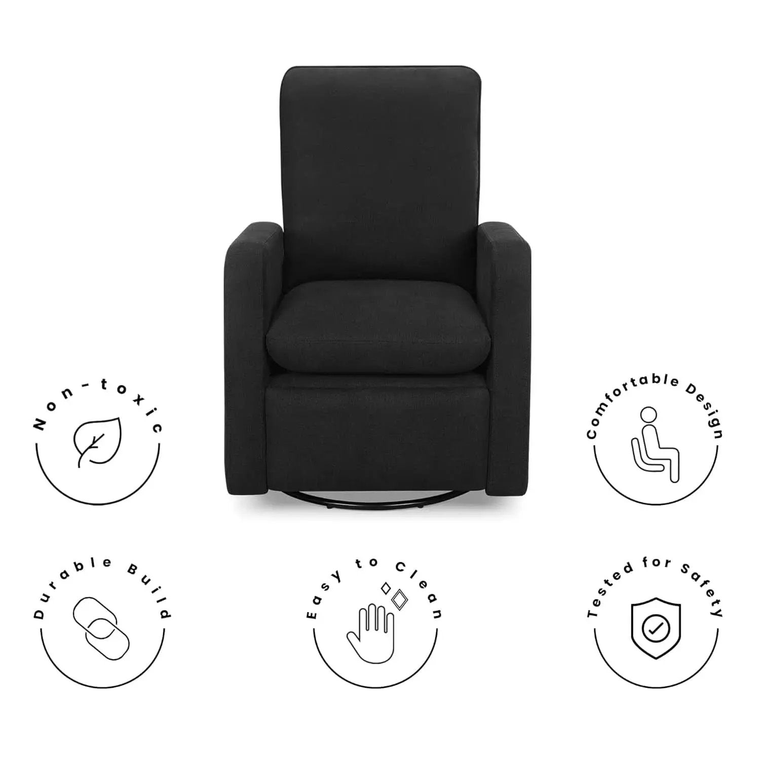Babygap Cloud Recliner Jet Black LiveSmart Evolve Fabric from PriceLows™