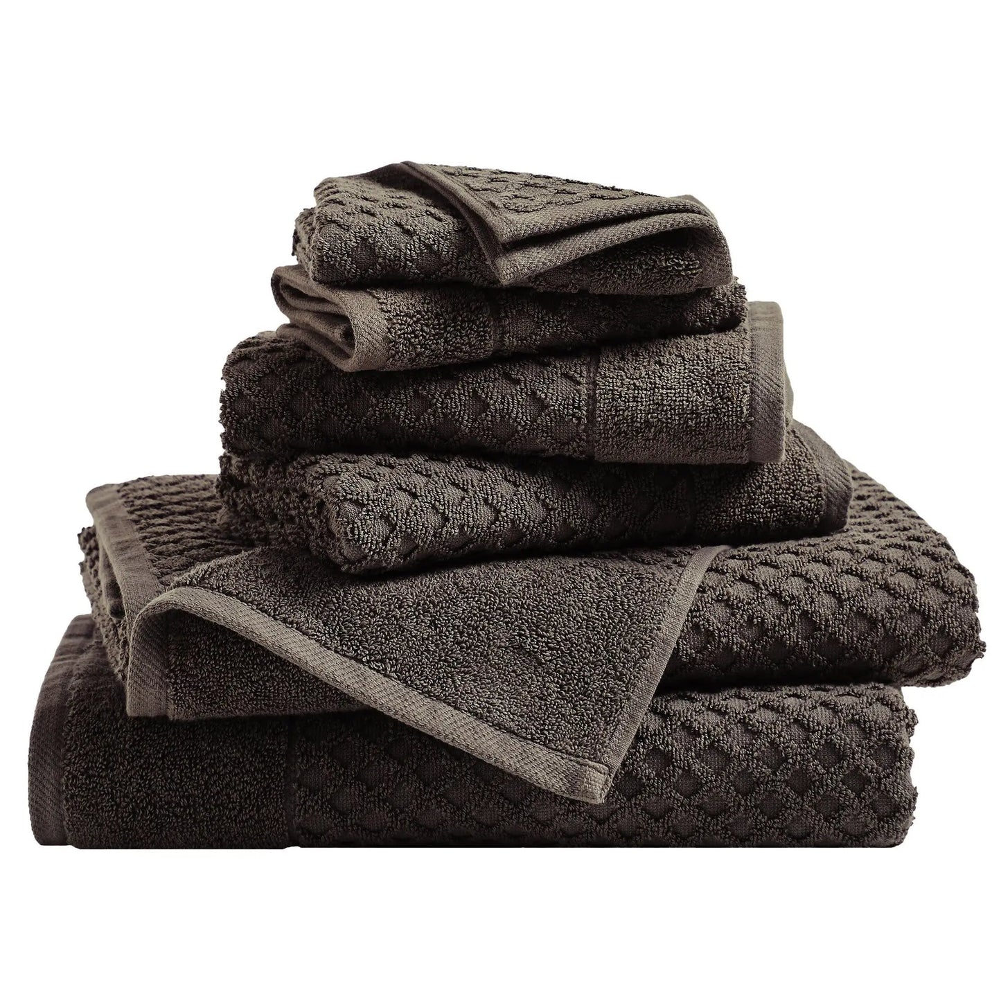 Cotton Diamond Waffle Weave Bath Towel Set - Grayson Collection from PriceLows™