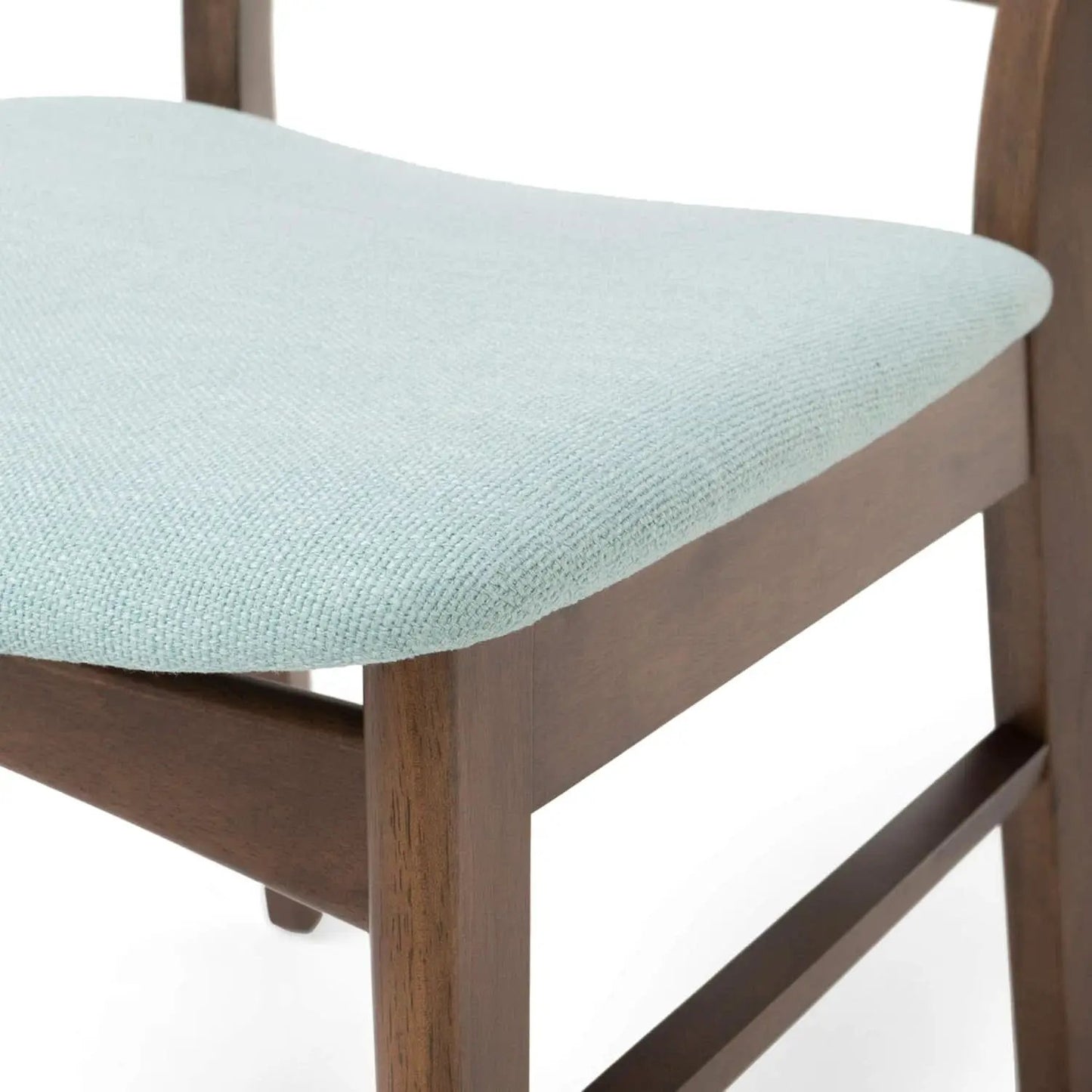 Mid Century Modern Dining Chairs Set Of 4 Mint Upholstery Walnut from PriceLows™