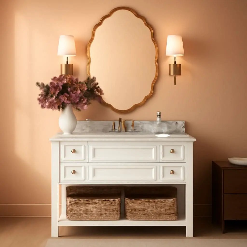 Oval Brushed Gold Mirror 24 By 36 Inch Wall Mounted from PriceLows™