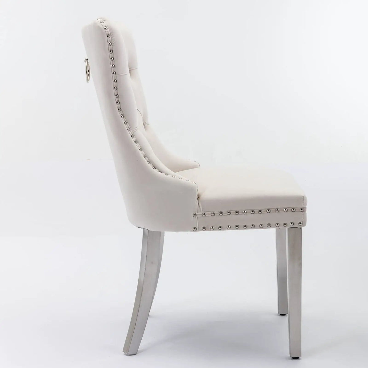 Dining Chair | Tufted Upholstery | Stainless Steel Legs | Set Of 2