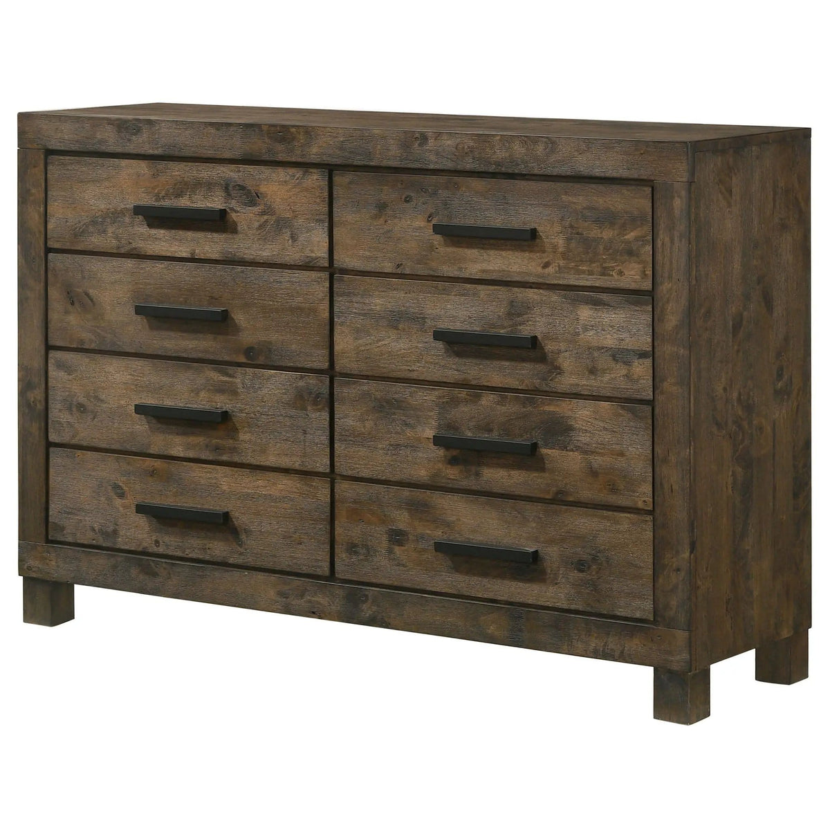 Woodmont 8-drawer Dresser Rustic Golden | 57.5 x 16.25 x 39 in | Wood | Brown