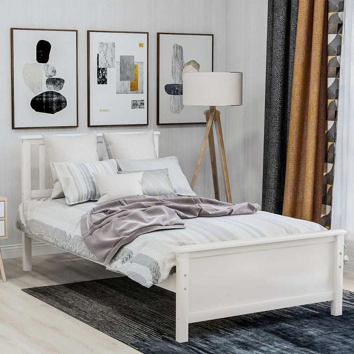 Platform Bed | Wood Slat Support | Headboard And Footboard