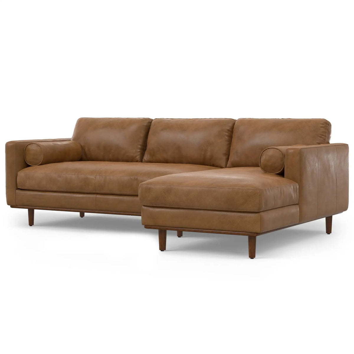 Morrison Upholstered Sectional Sofa | Genuine Aniline Leather | Chaise Cushions | 102.2 Inch Length