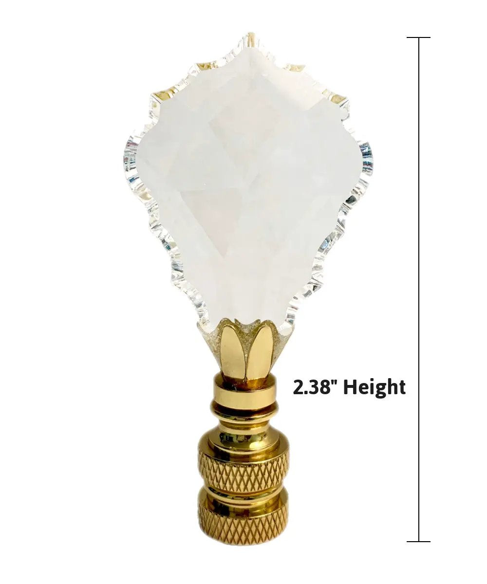 Lamp Finial | Crystal Gothic Cross | Brass Base | 2.75 Inches