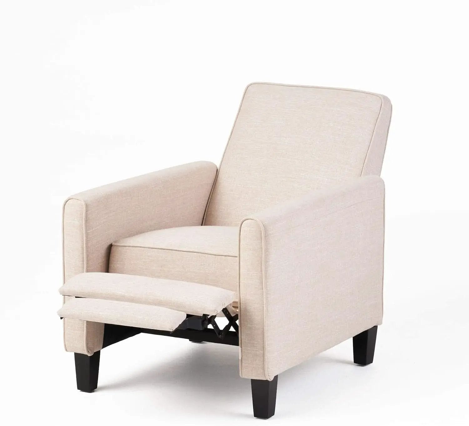 Compact Fabric Recliner Set Of 2 In Beige And Dark Brown from PriceLows™