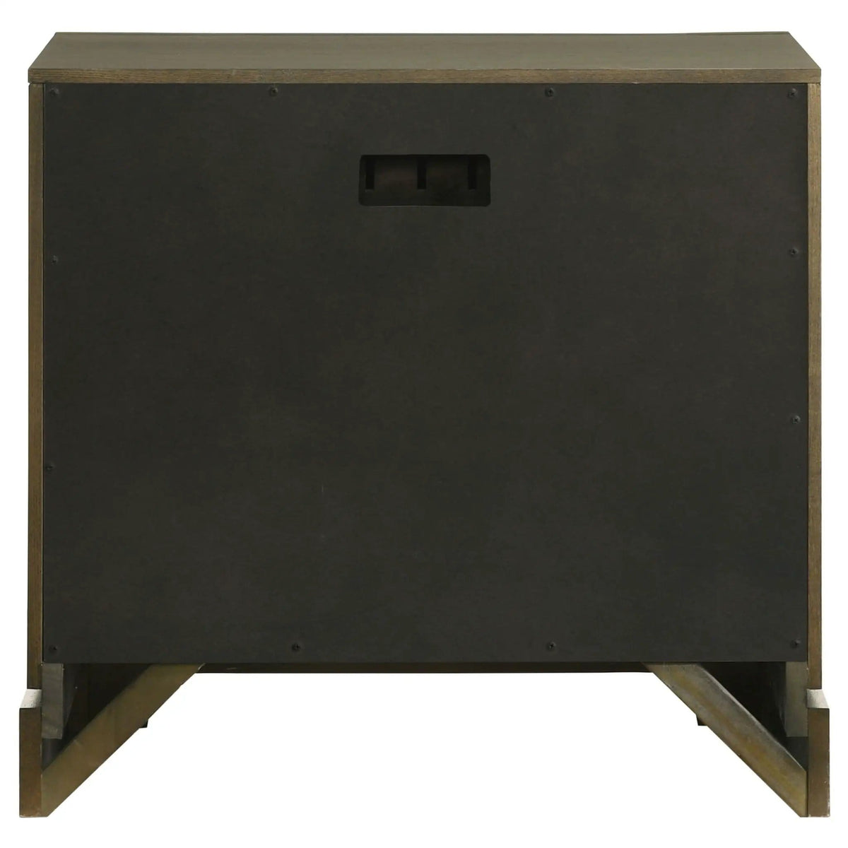 Gran Park 2-drawer Nightstand Bedside Table Dark Cocoa | 27 x 16 x 25.5 in | Veneer & Brass | Bedroom