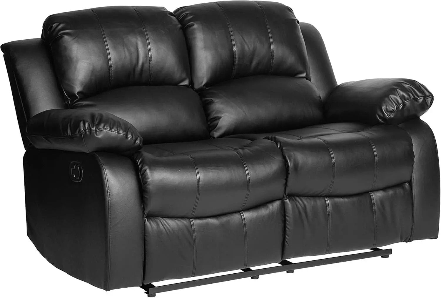 62.5 Inch Black Wall Hugger Recliner Loveseat Modern from PriceLows™