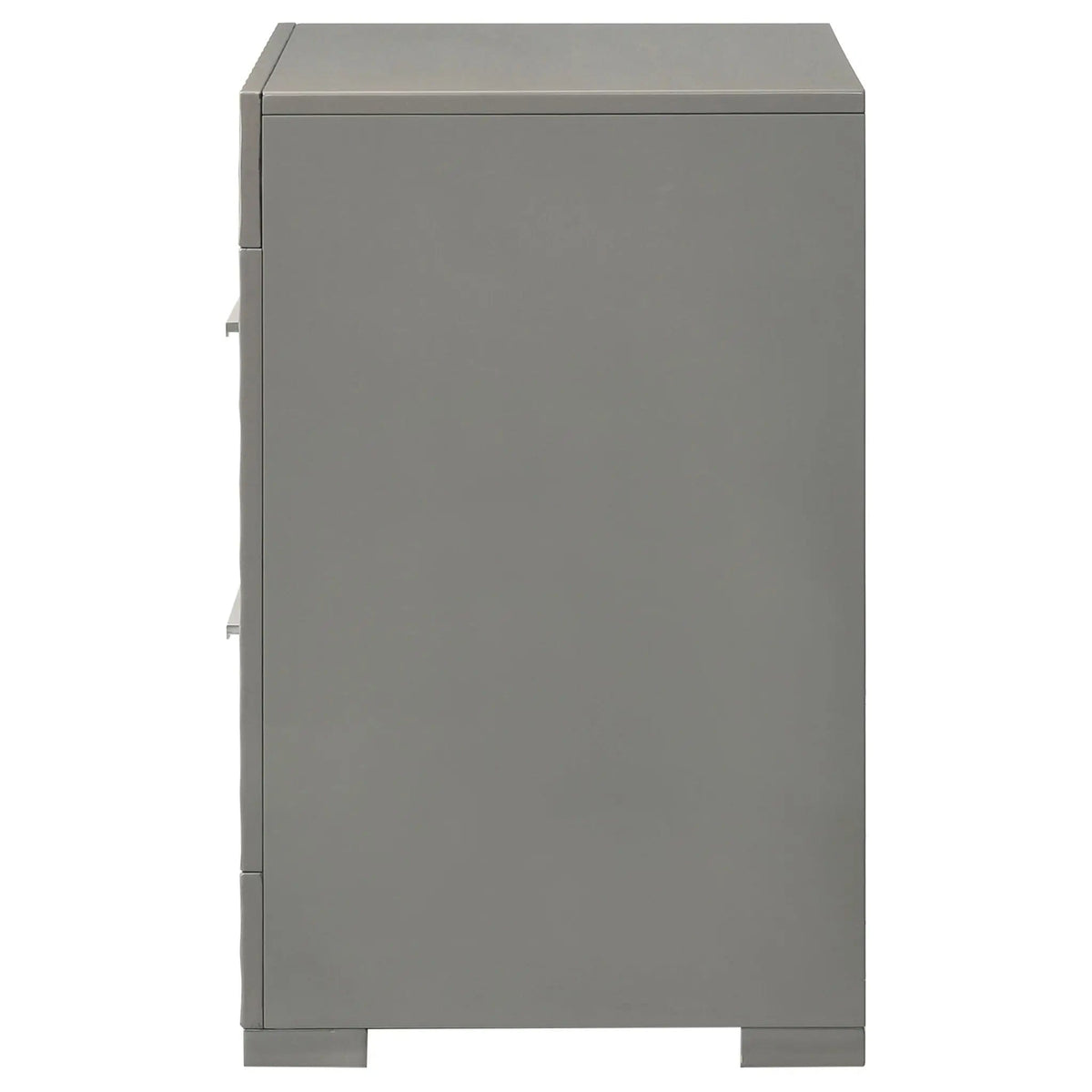 Ives 2-drawer Nightstand Bedside Table Grey High Gloss | 25.5 x 15.5 x 24.5 in | 2-Drawer | Bedroom