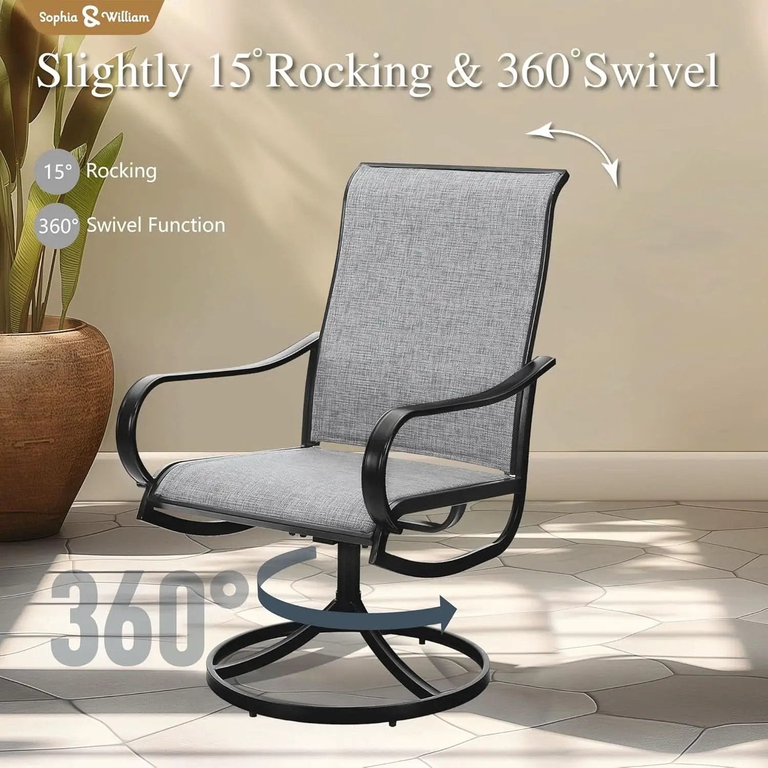 Outdoor Dining Set 60 Inch Table With Swivel Chairs from PriceLows™