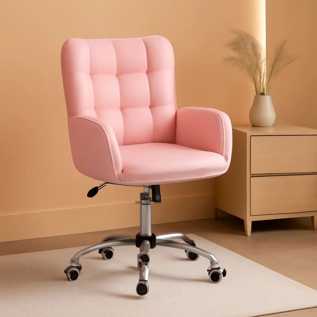Pink Ergonomic Office Chair With Adjustable Height from PriceLows™