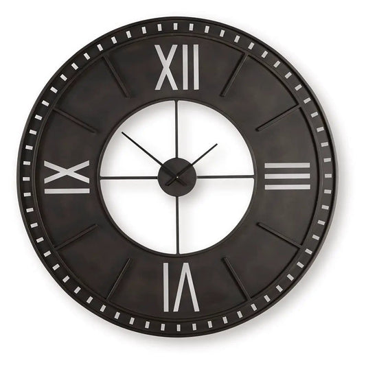 Lytle Wall Clock | 49.63 x 1.38 x 49.63 in | Metal | Antique Brown