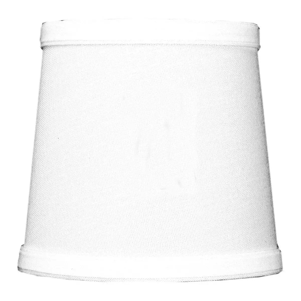 Clip On Drum Lamp Shades | 6 Inch Wide | White Linen Fabric | Set Of 6