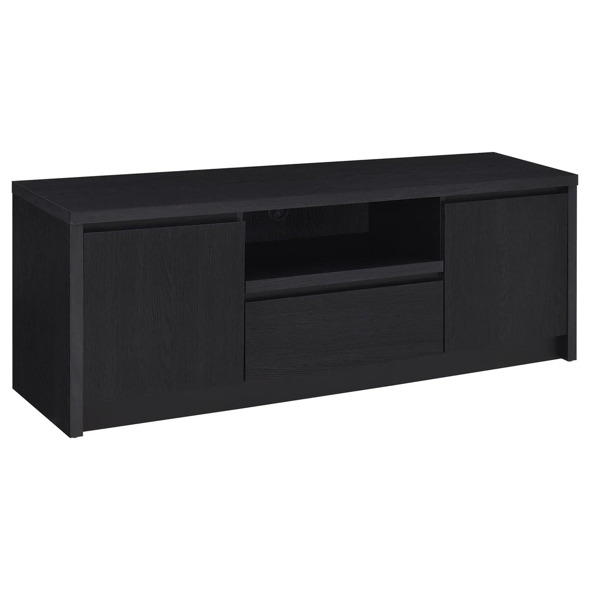 Winfield 60-inch 2-door TV Stand Media Console | 60 x 15.5 x 22 in | Engineered Wood & Veneer | Black