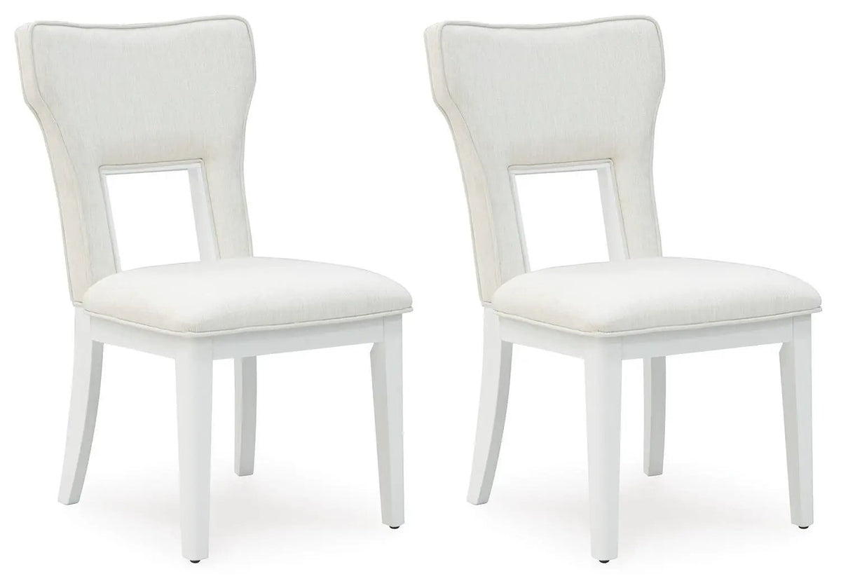 Chalanna Dining Side Chairs | Set Of 2 | White | Upholstered Seats