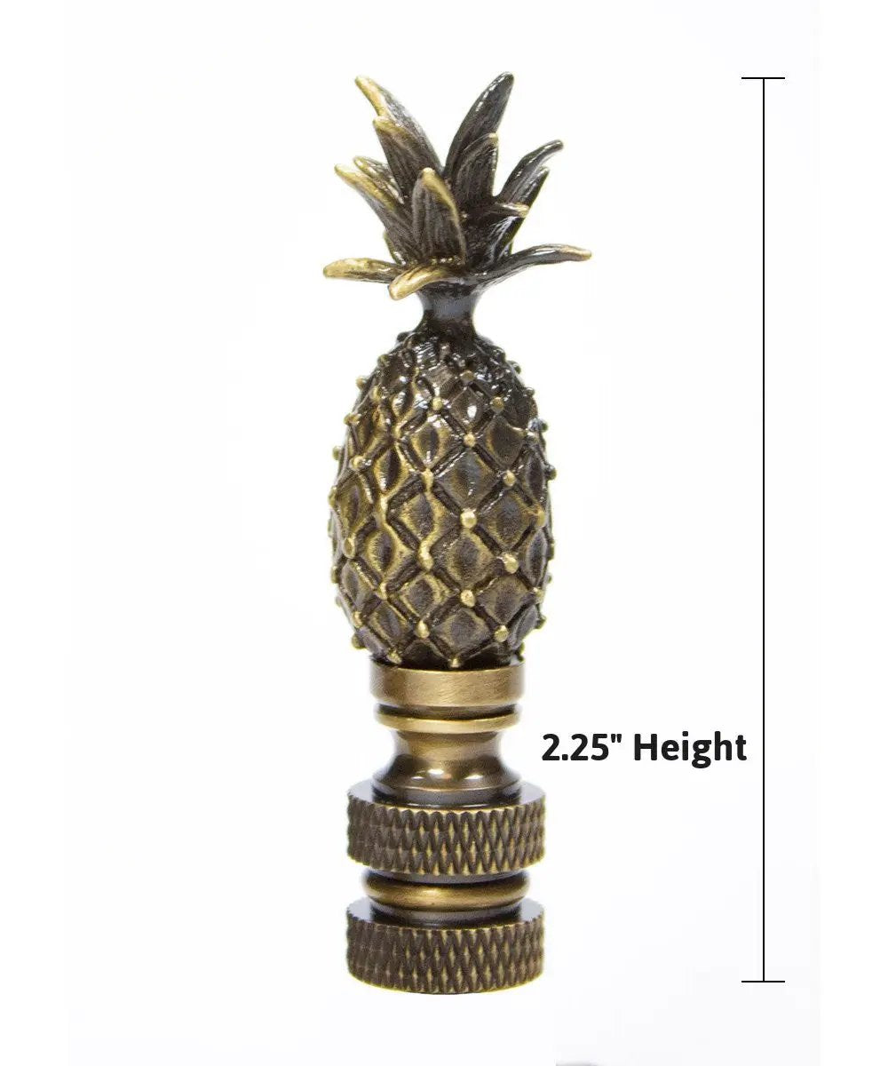 Ceiling Fan Pull | Tall Pineapple | Antiqued Brass | 12 Inch Beaded Chain