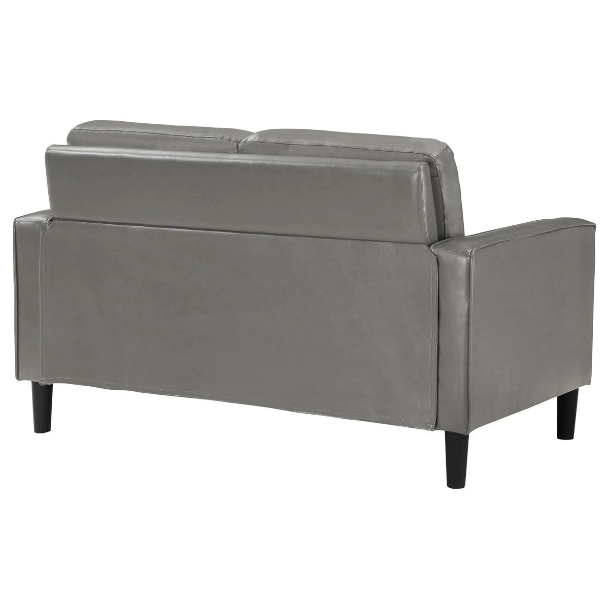 Ruth Upholstered Track Arm Loveseat | 54.25 x 31.5 x 33.5 in | Faux Leather | Grey