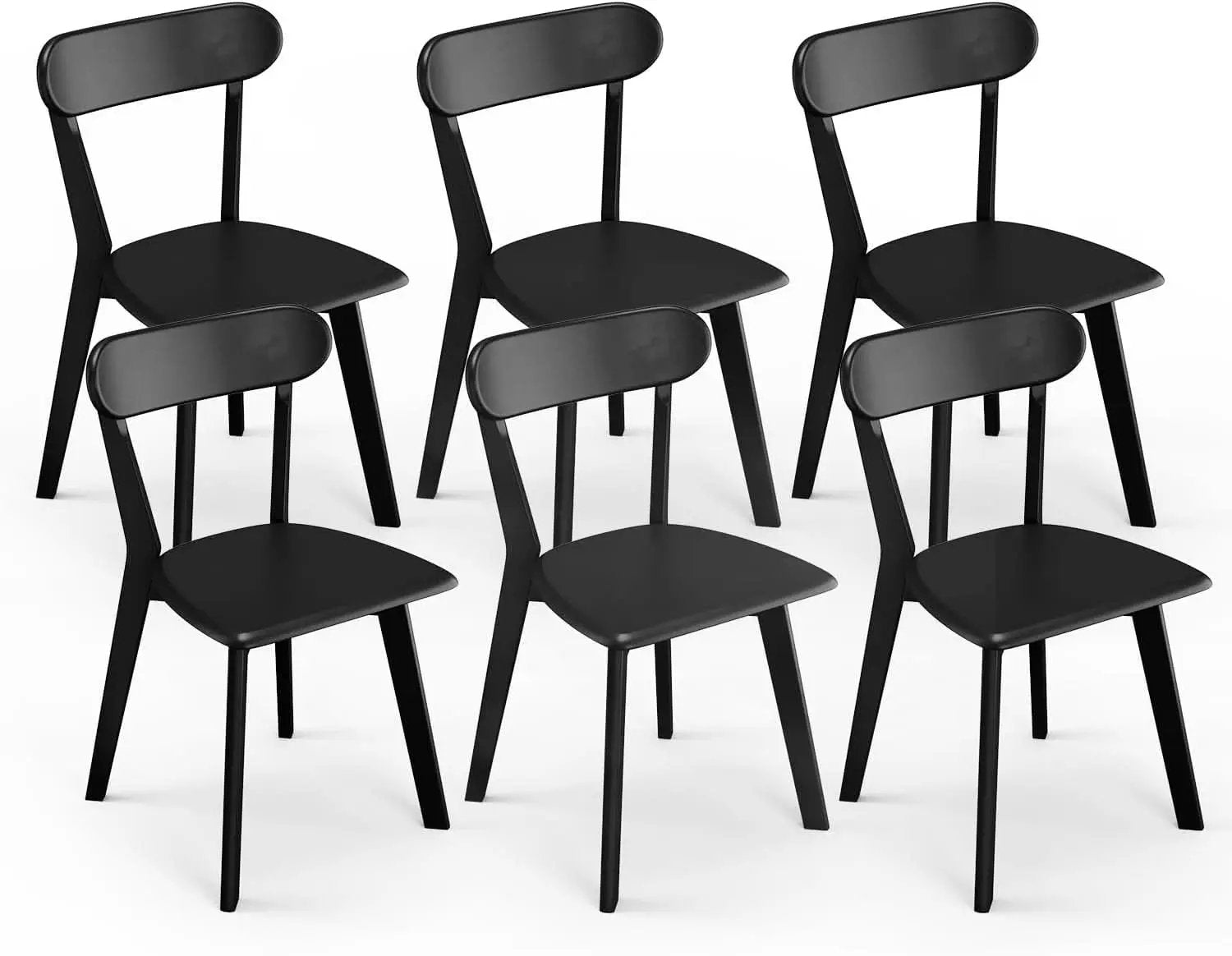 Solid Oak Extra Wide Dining Chairs Set Black Kitchen from PriceLows™