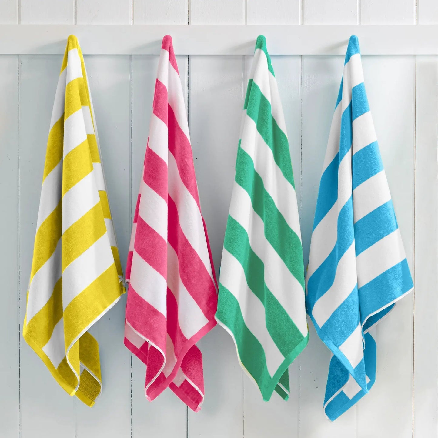 Cotton Velour Cabana Stripe Beach Towel - Novia Collection from PriceLows™