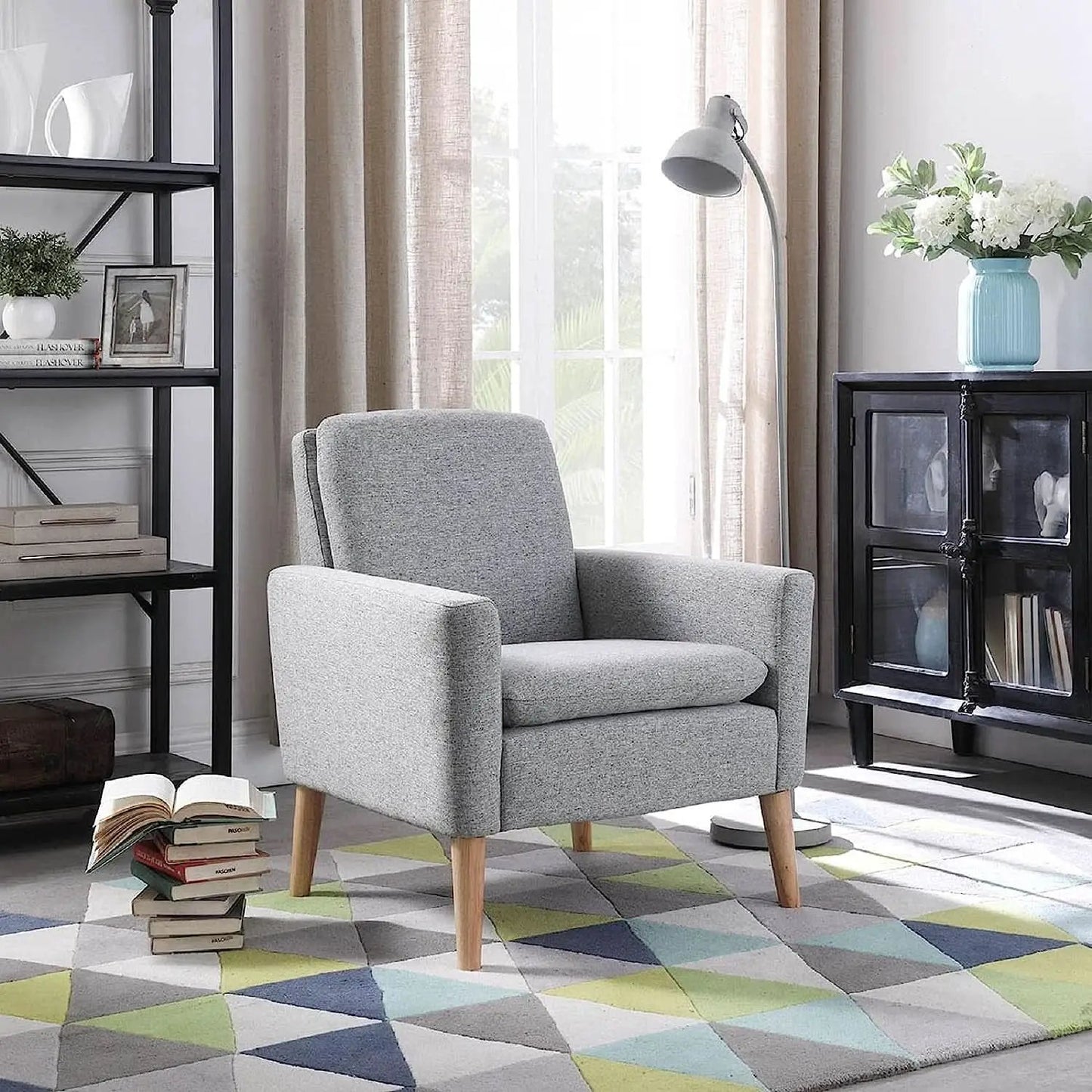 Mid Century Modern Armchair With Padded Seat Cushion from PriceLows™