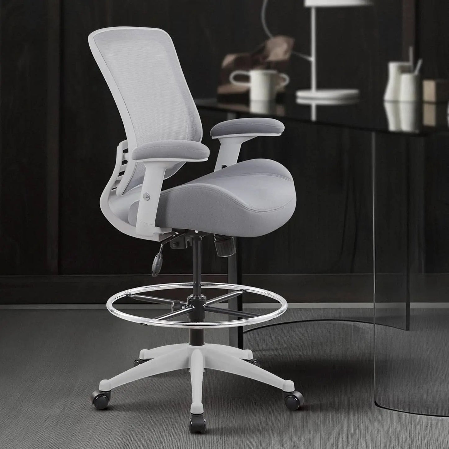 Ergonomic Drafting Chair 400Lb Capacity With Adjustable Foot Ring from PriceLows™