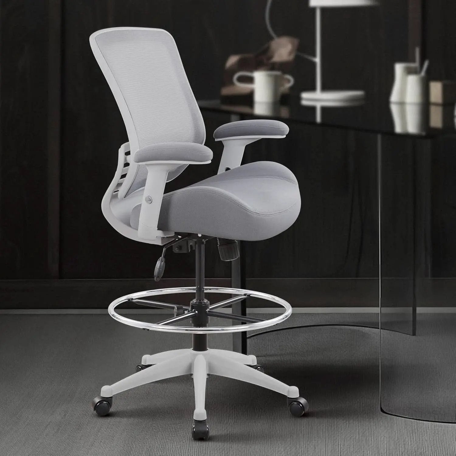 Ergonomic Drafting Chair 400Lb Capacity With Adjustable Foot Ring from PriceLows™