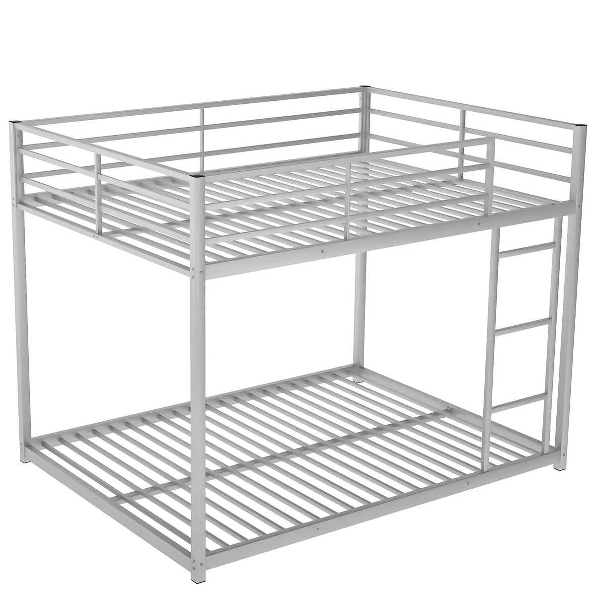 Metal Bunk Bed | Full Over Full Frame | Low Bunk With Ladder | Heavy Gauge Tubular Steel