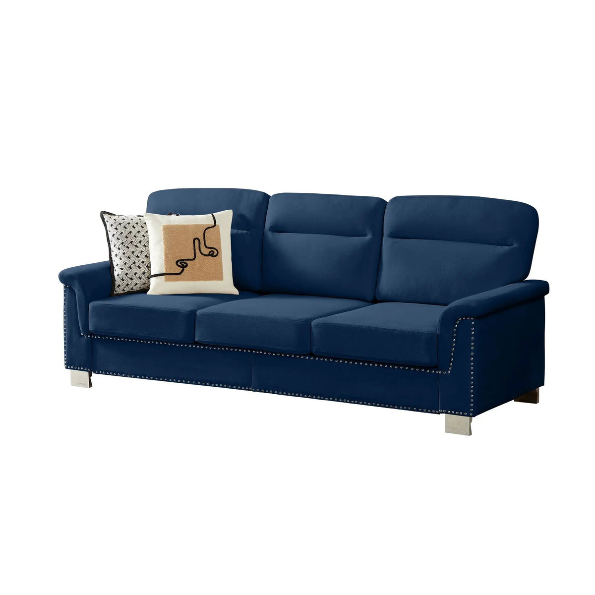 3 Seater Stationary Sofa | High-Density Foam And Spring Pack | 84.2 Inch Length | Solid Structure