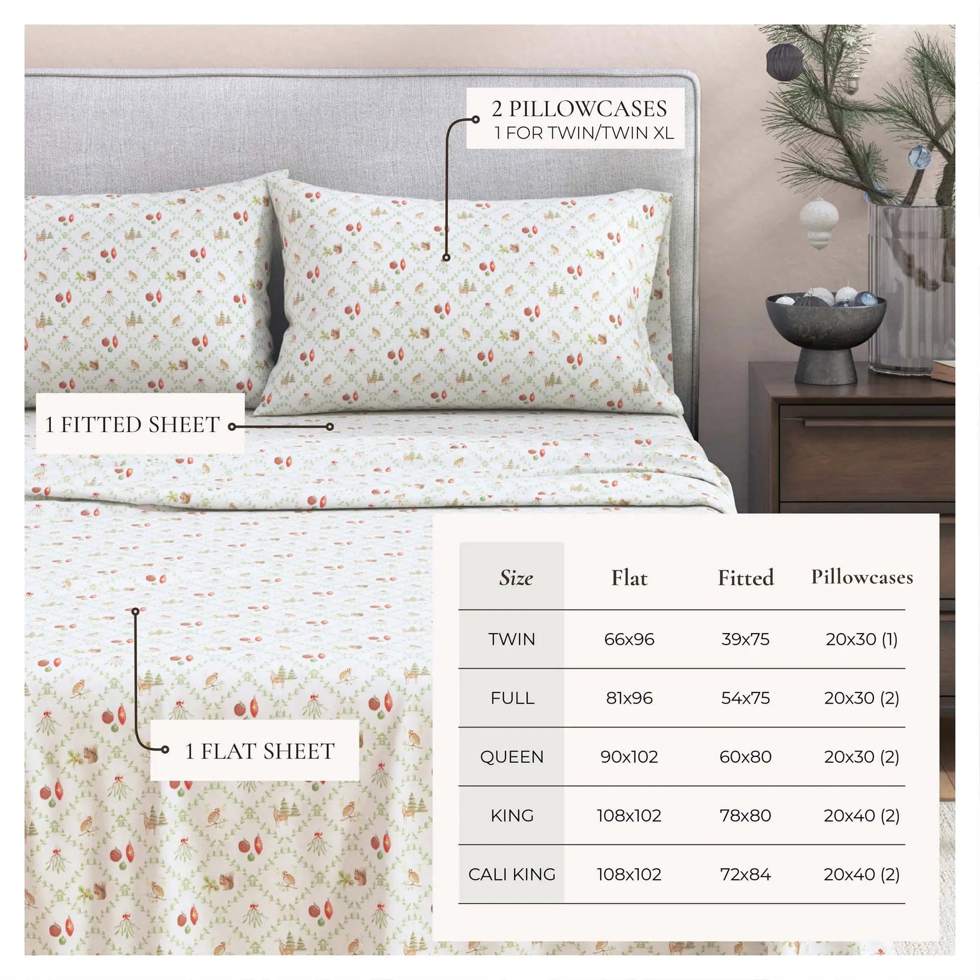 Turkish Cotton Flannel Sheet Set - Elevated Holiday Collection from PriceLows™