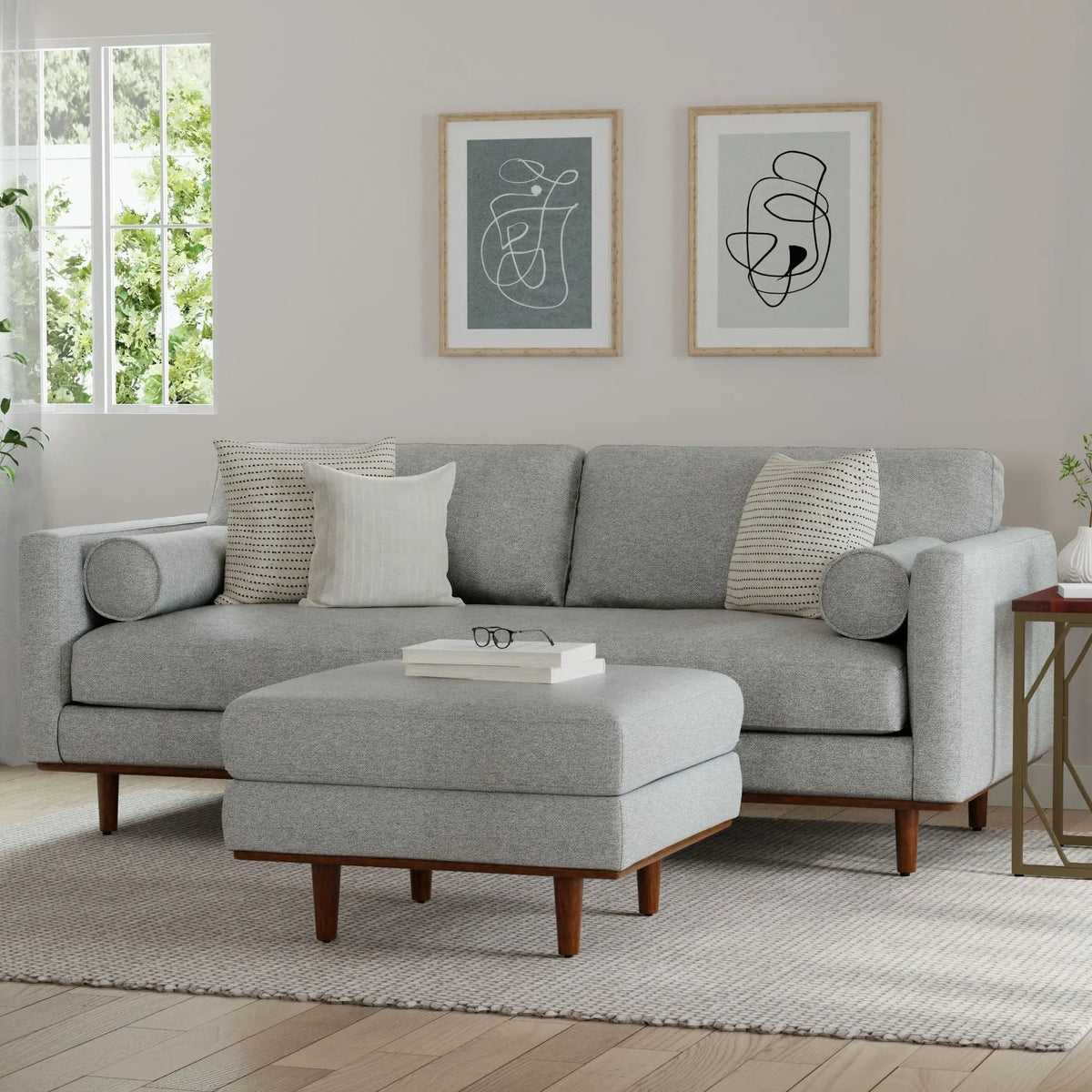 Morrison Upholstered Sofa | Recycled Blend Fabric | Single Bench Seat Cushion | 72 Inch Length