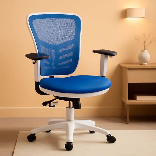 Blue Executive Office Chair With Adjustable Arms Comfort from PriceLows™